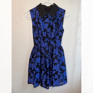 Women’s XS Ducks In a Row royal blue and black dress with collar homecoming